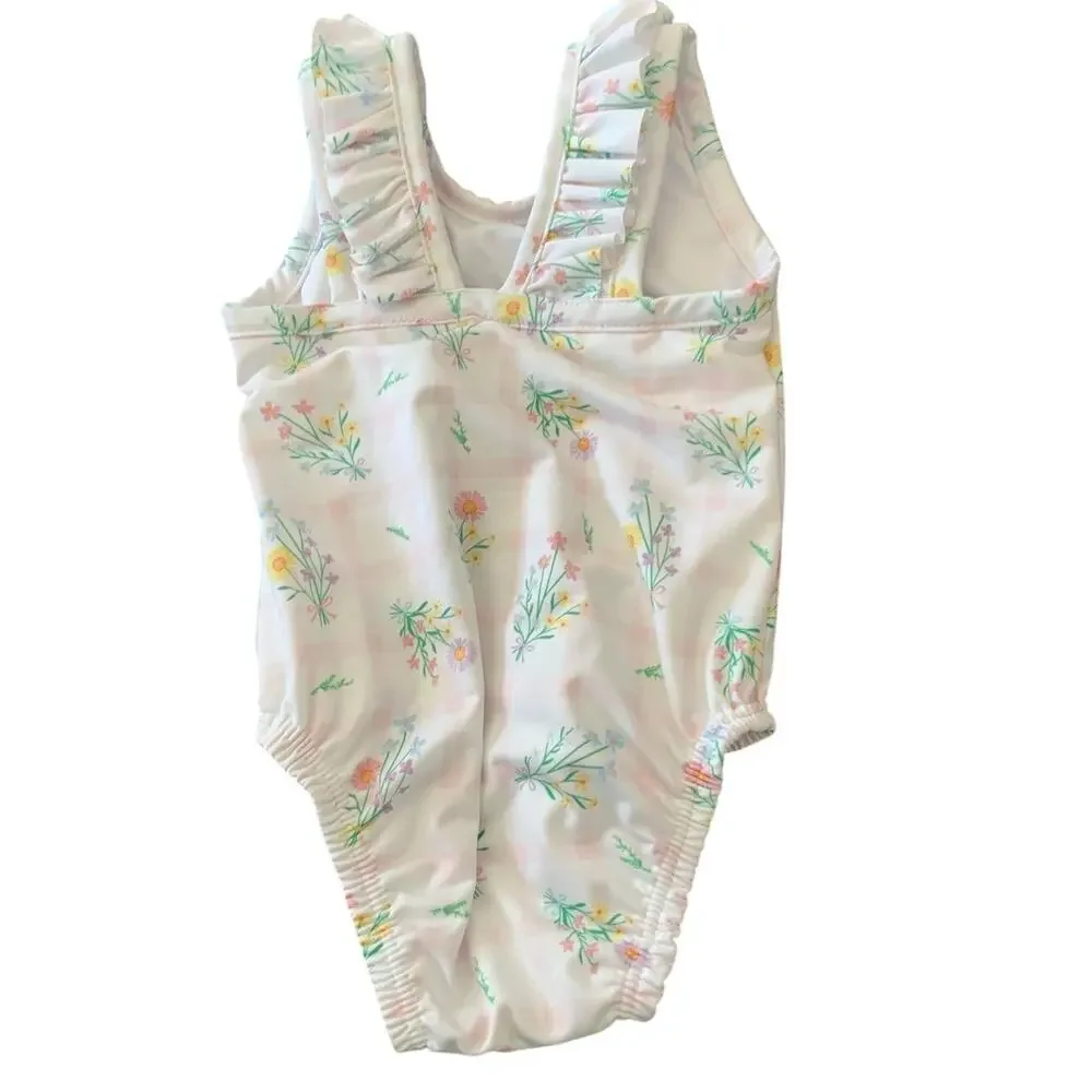 Lullaby Set Floral One‎ piece bathing suit size 9mo